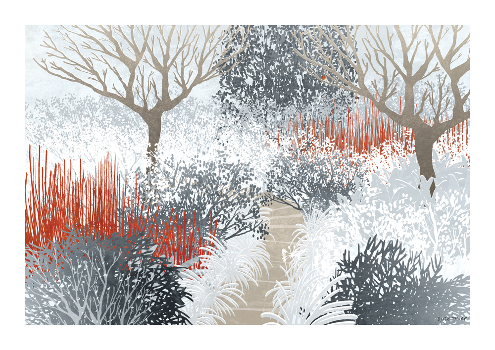 A4 Winter Garden Art Print - Image 2