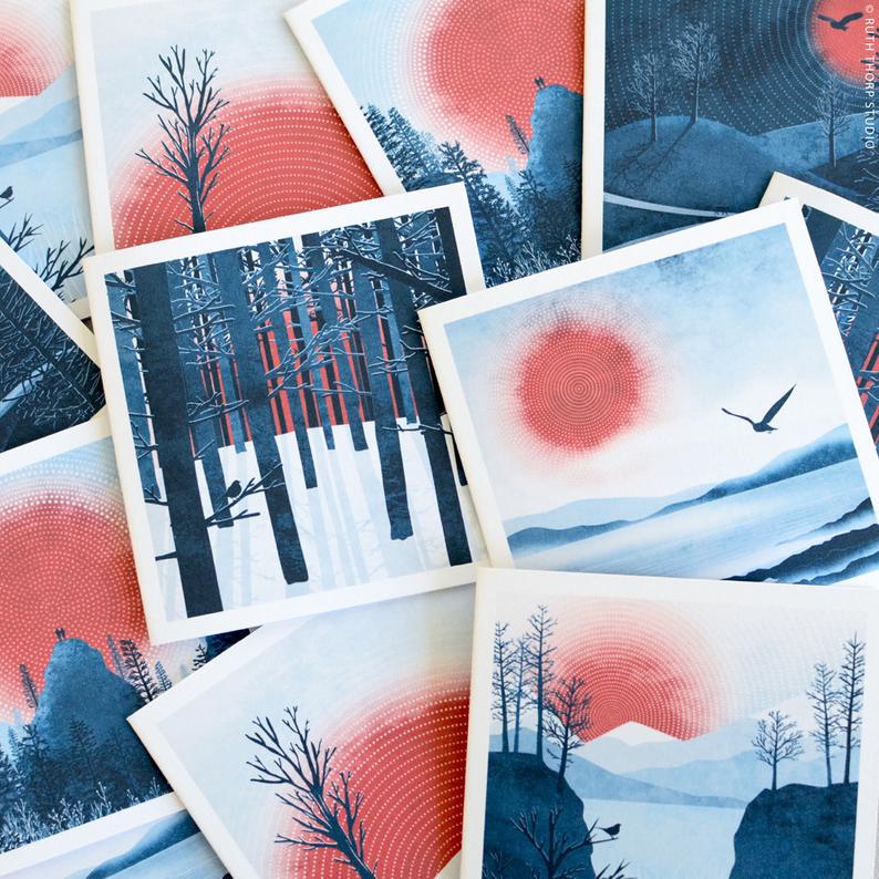 Northern Sun Collection - Box of 12 Cards and Envelopes - Image 2