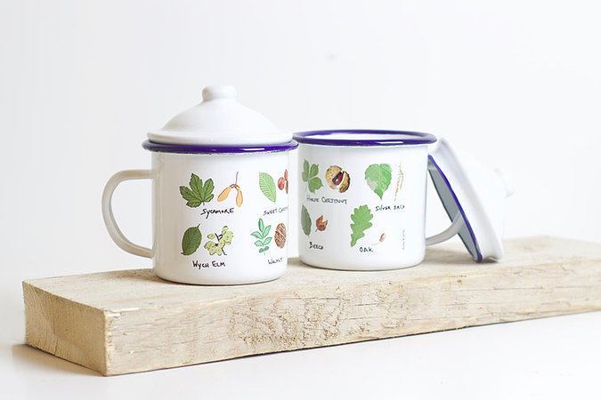 Tree Identification Enamel Mug with Lid - Image 2