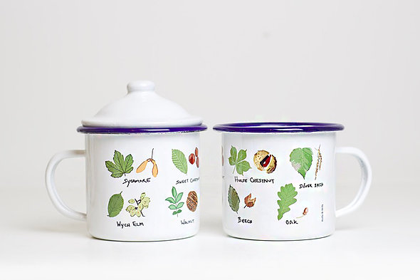 Tree Identification Enamel Mug with Lid - Image 3