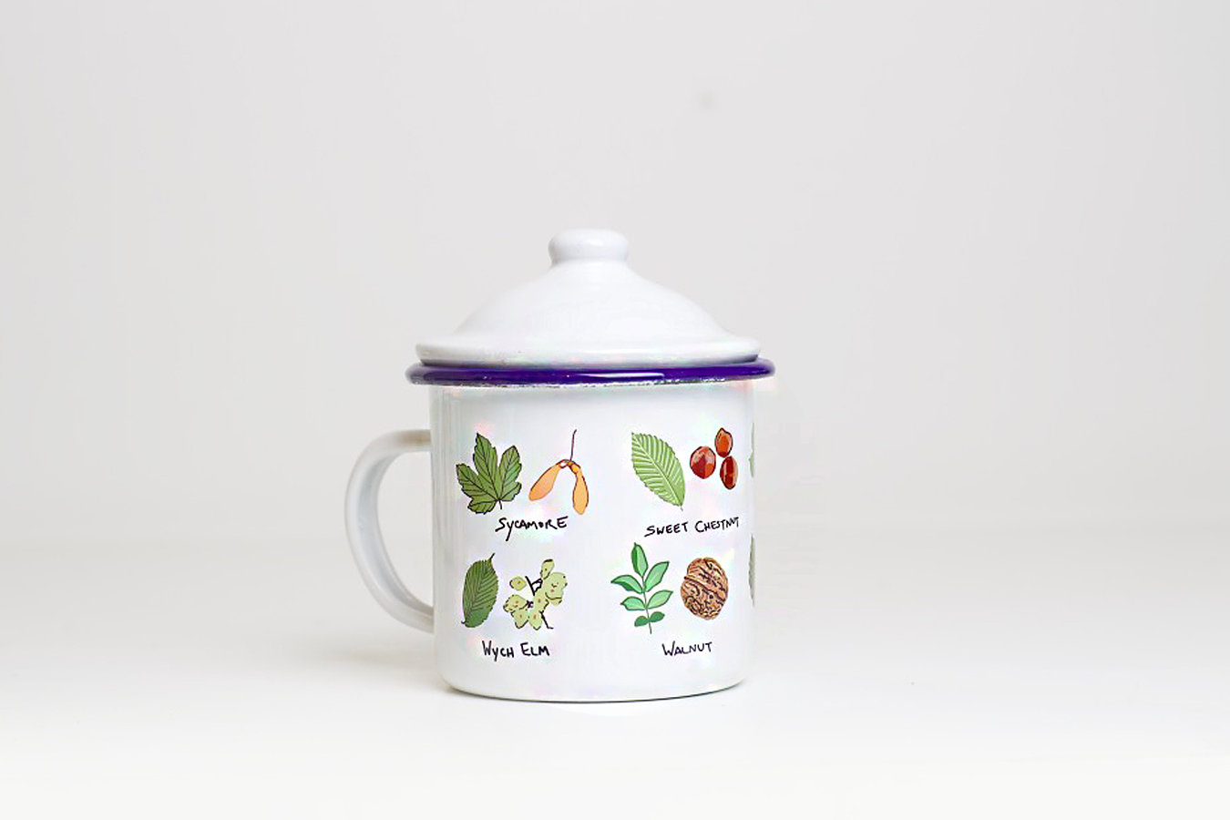 Tree Identification Enamel Mug with Lid - Image 4