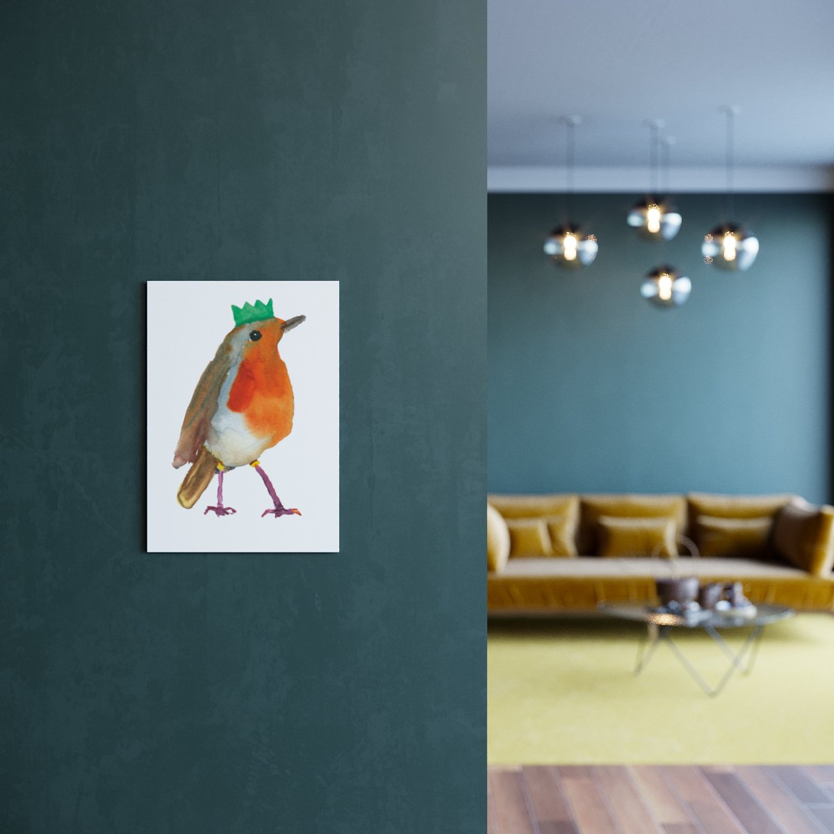 Party Robin A4 Art Print - Image 4