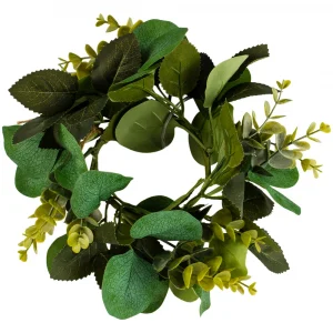 Eucalyptus and rose candle ring