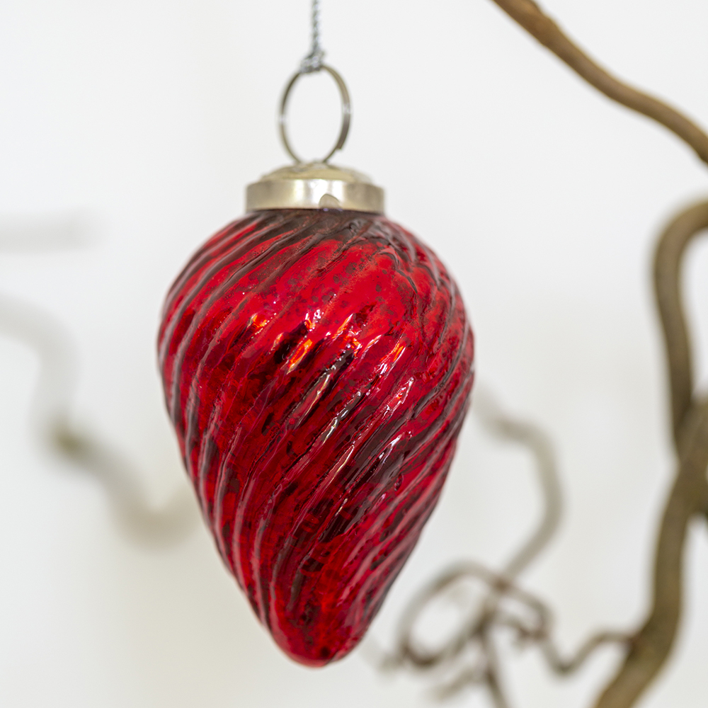 Ribbed Gourd Decoration - Red - Image 2
