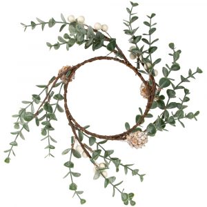 White Berry and Cone Candle Ring
