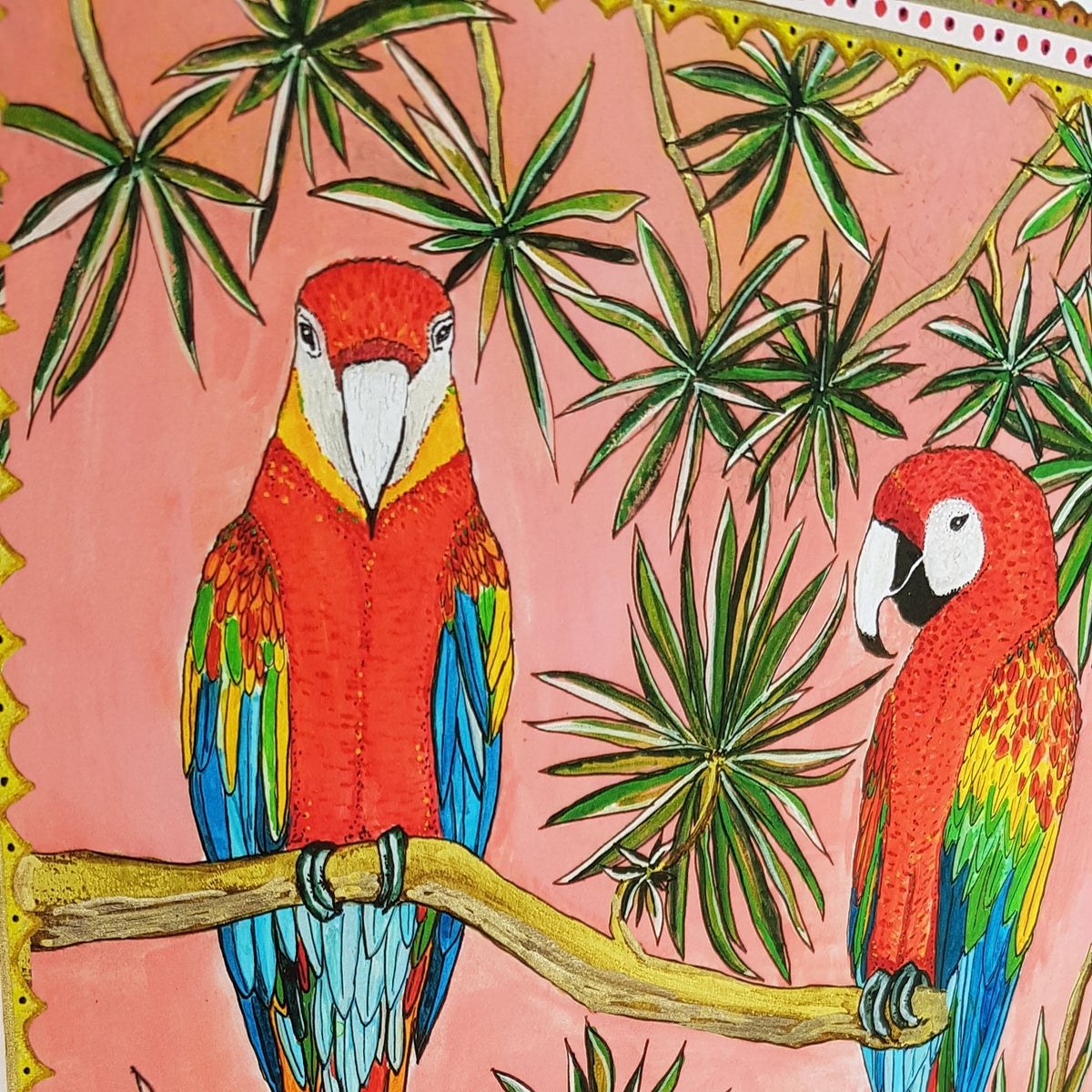 Wildflower_Cards_Parrots_And_Plants_Print_Close