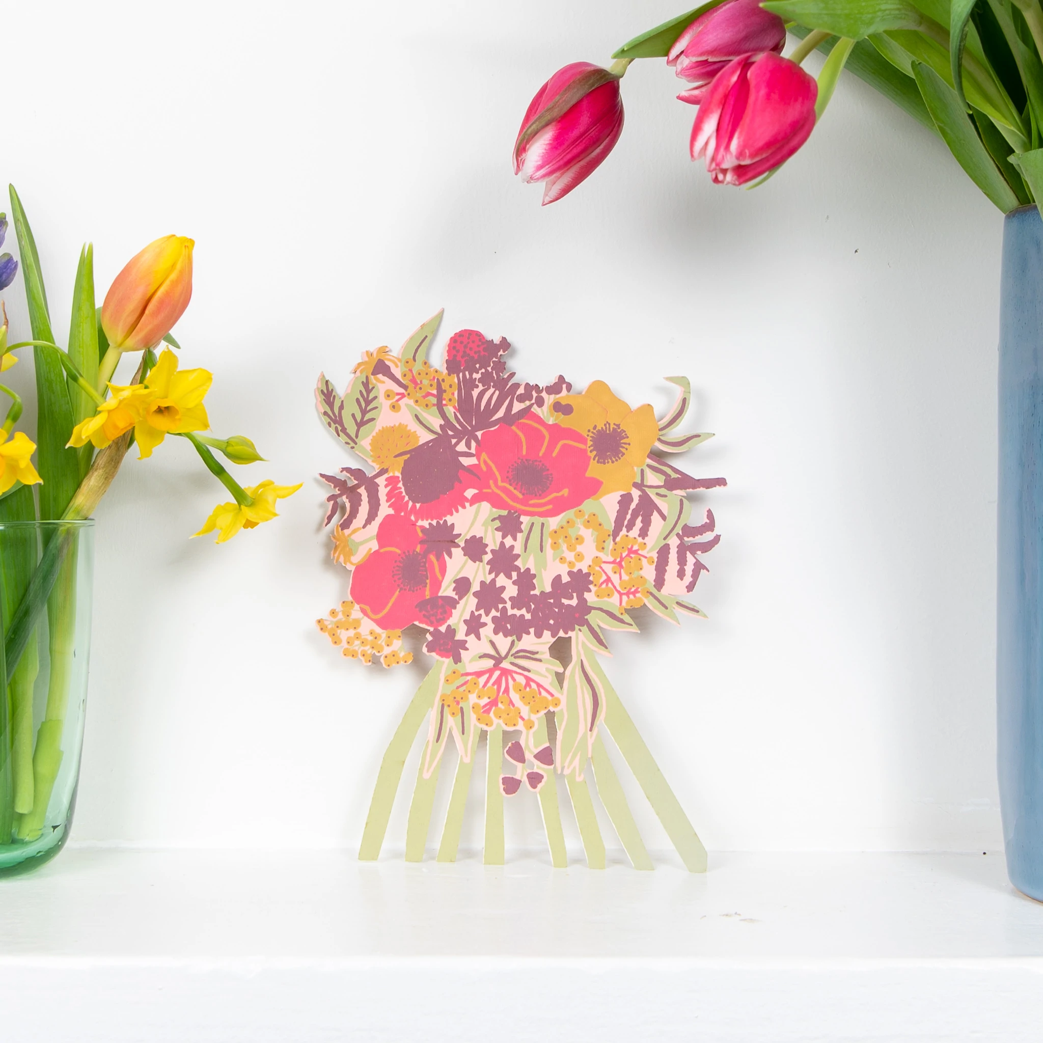 Peonie Bouquet Greetings Card - Pinks - Image 3