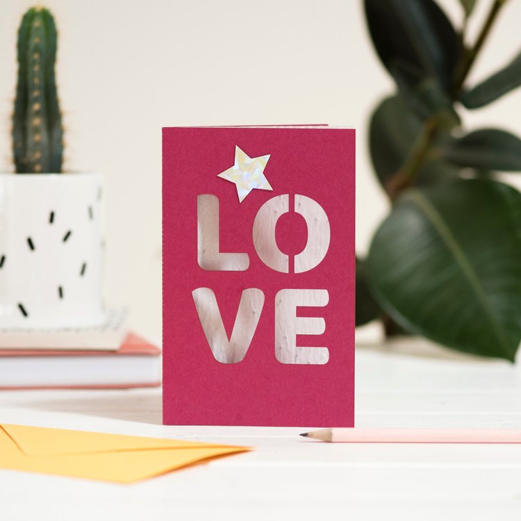 Love Eco Seed Card - Pink - Image 2