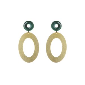 Magda Oval Studs Teal