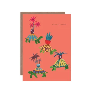 Tortoise Parade Birthday Greeting Card