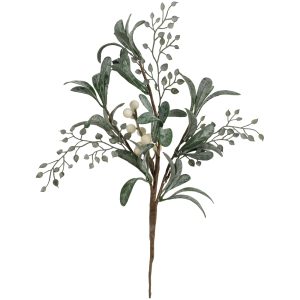 White Berry Sprig with Frosted Leaves