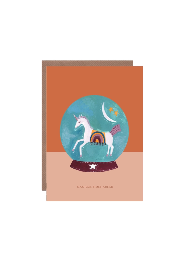 Unicorn Globe Birthday Card