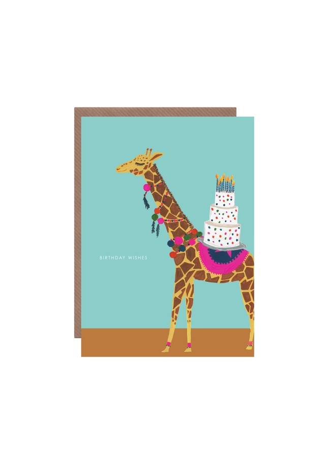 Giraffe Pom Pom Birthday Card - Image 2