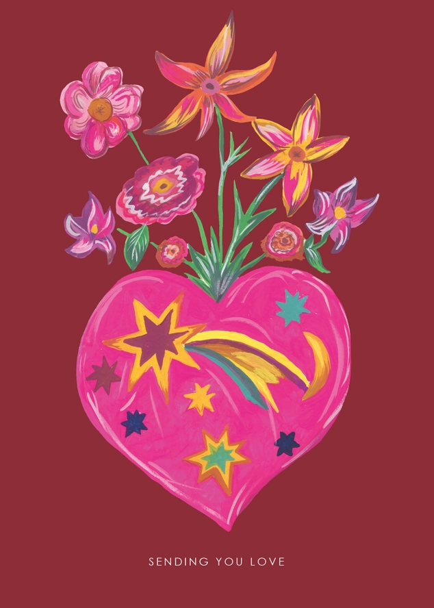 Heart Vase Valentine's Card