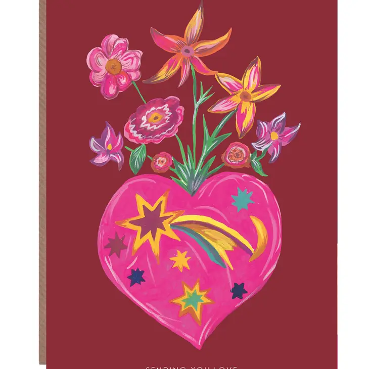 Heart Vase Valentine's Card