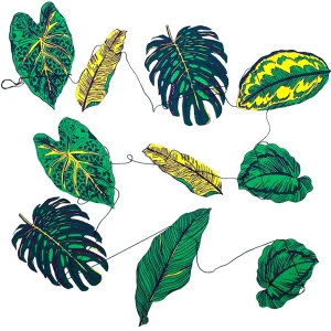 Botanical Leaves Paper Garland - Three Metres Long