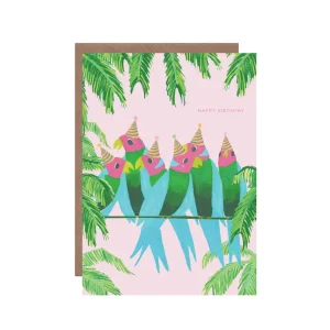 Tropical Parrot Birthday Card