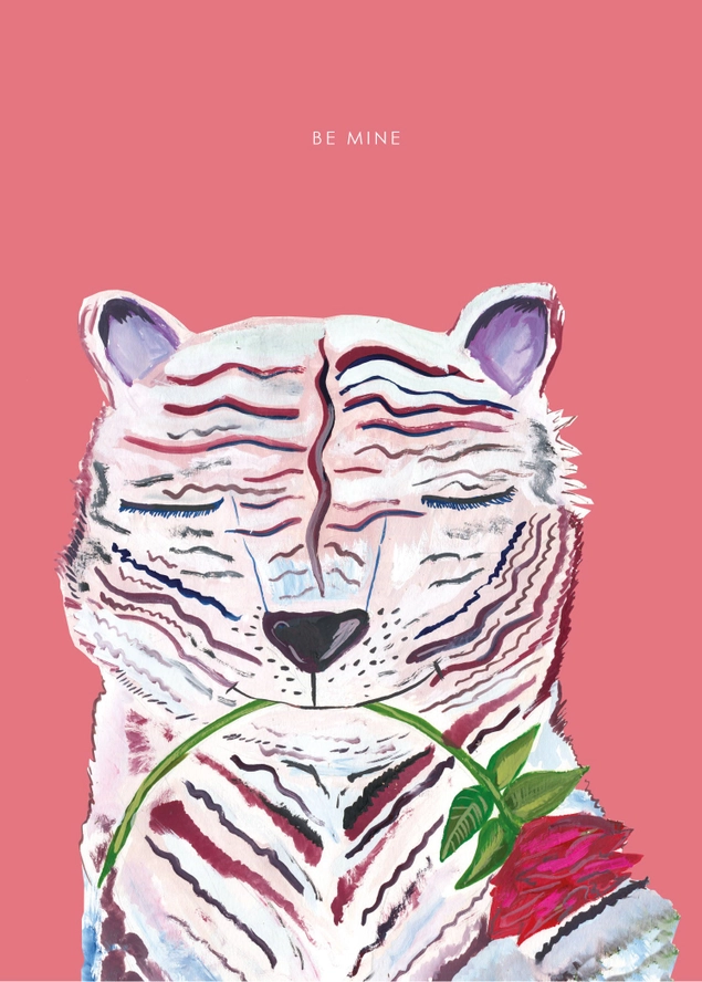 White Tiger and Rose Valentine's Card - Image 2