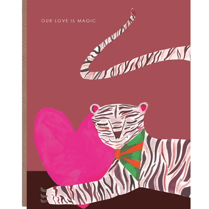 White Tiger and Heart Valentine's Card - Image 2