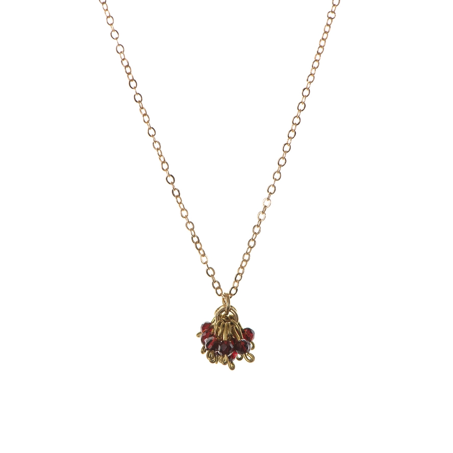 Elizabeth Cluster Necklace red