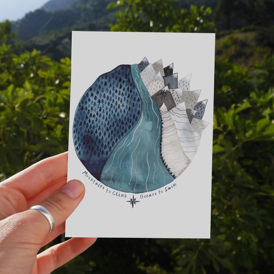 Mountains To Climb / Oceans to Swim Greeting Card