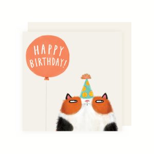 Birthday Balloon Cat Card