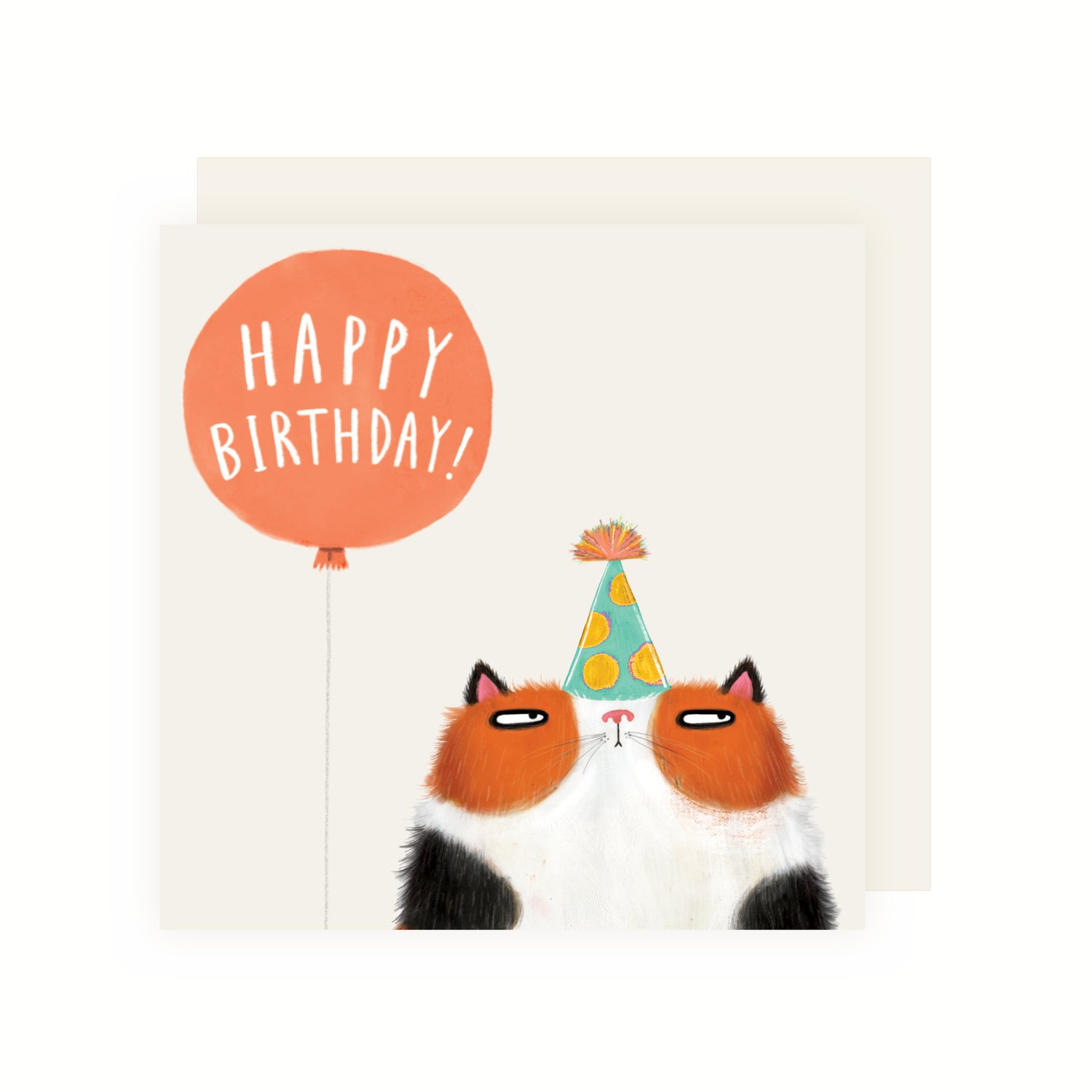 Birthday Balloon Cat Card