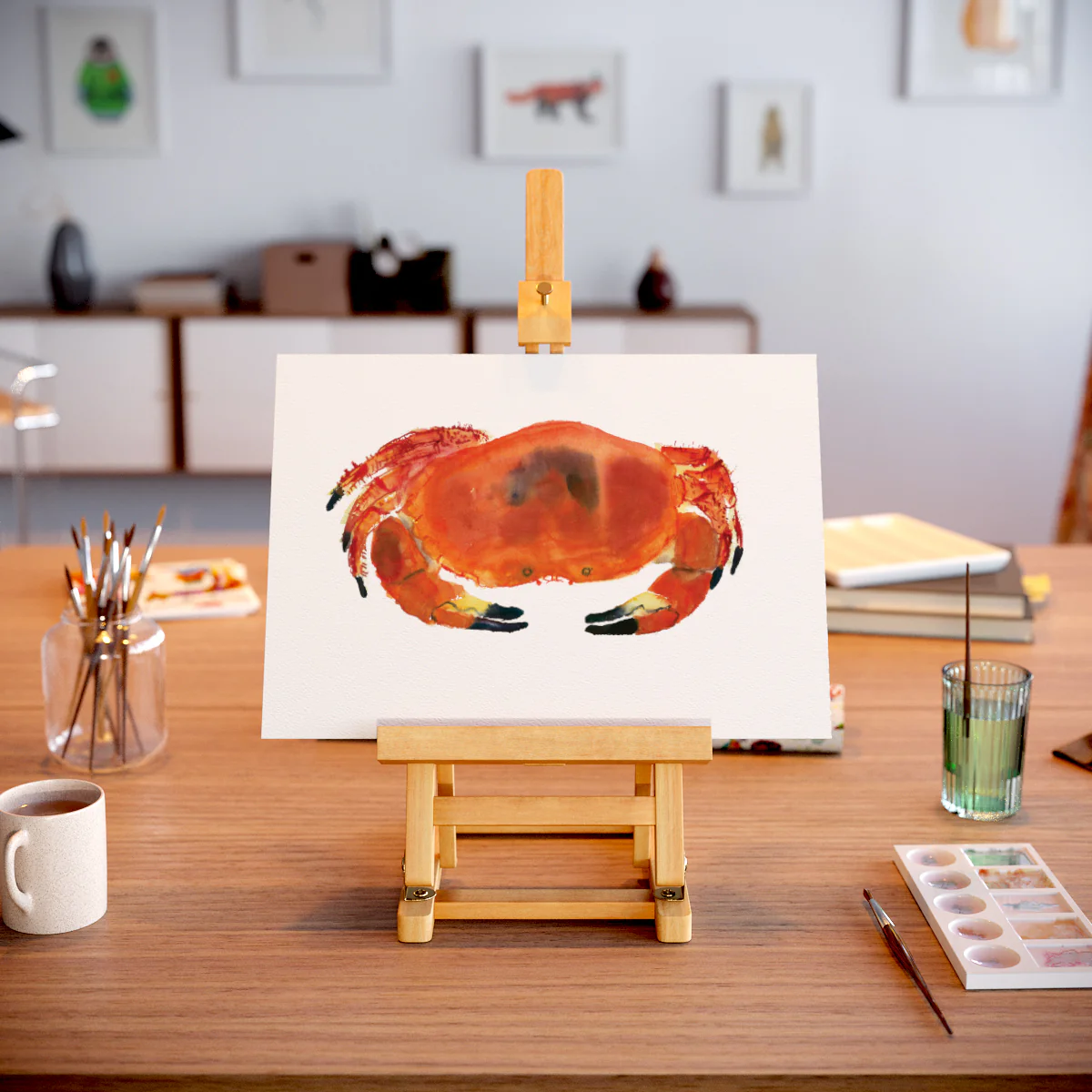 Crab A4 Art Print - Image 4