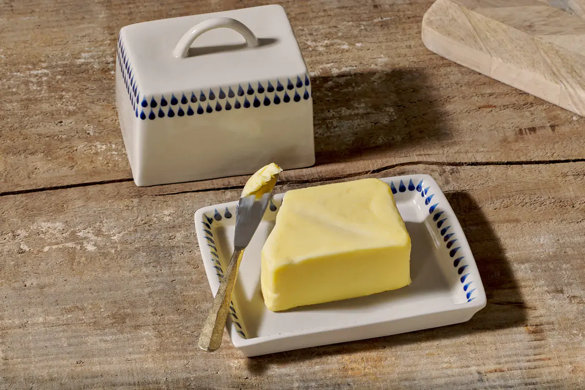 Indigo Drop Ceramic Butter Dish - Image 5