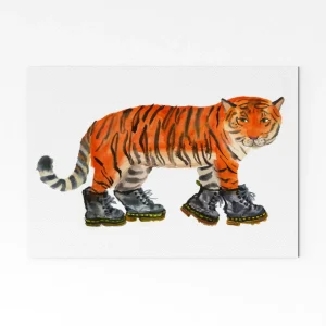 Tiger in Boots A3 Art Print
