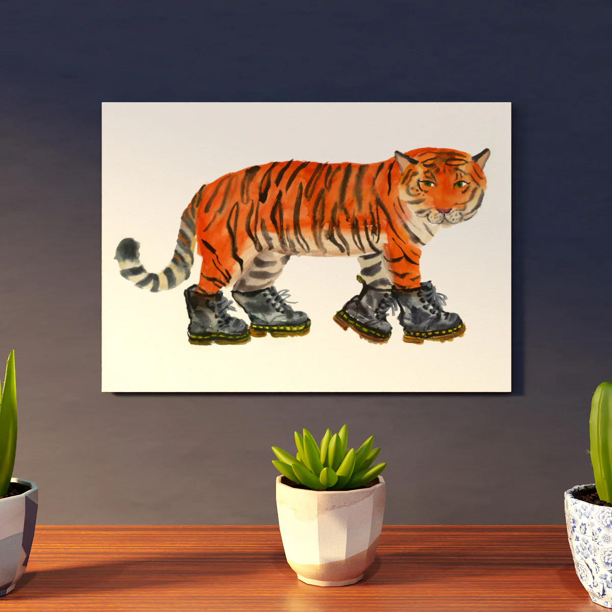 Tiger in Boots Art Print - Image 4