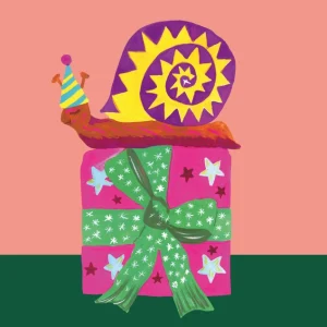 Snail and Present Birthday Card