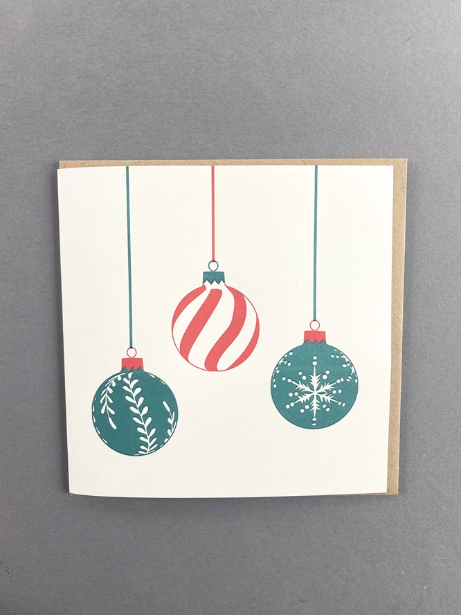 Bauble Trio Christmas Card