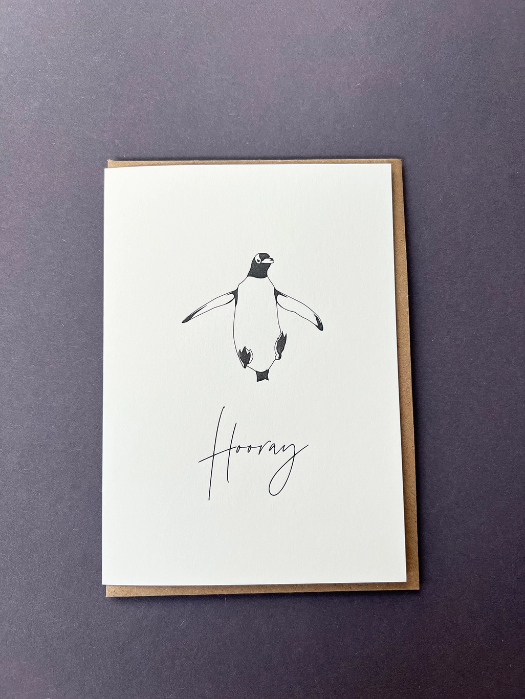 Hooray Penguin Card
