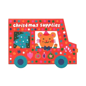 Christmas Van Die Cut Greeting Card