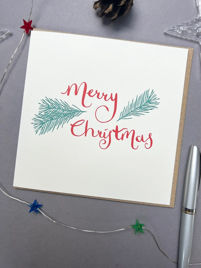 Merry Christmas Pine Card