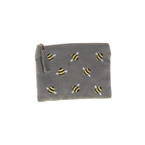 Bees Coin Purse - Grey