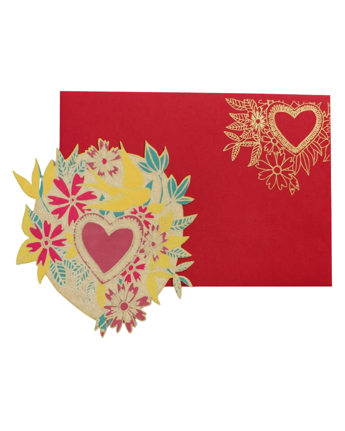 Floral Heart Greeting Card - C6