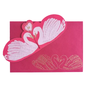 Kissing Swans Greeting Card
