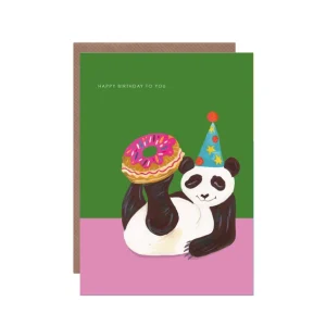 Panda and Donut Birthday Card