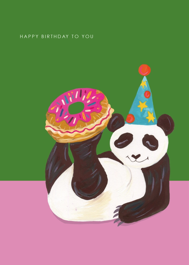 Panda and Donut Birthday Card - Image 2