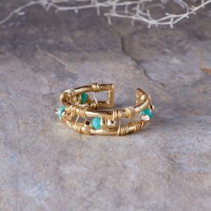 Mindra Ring - Gold and Turquoise