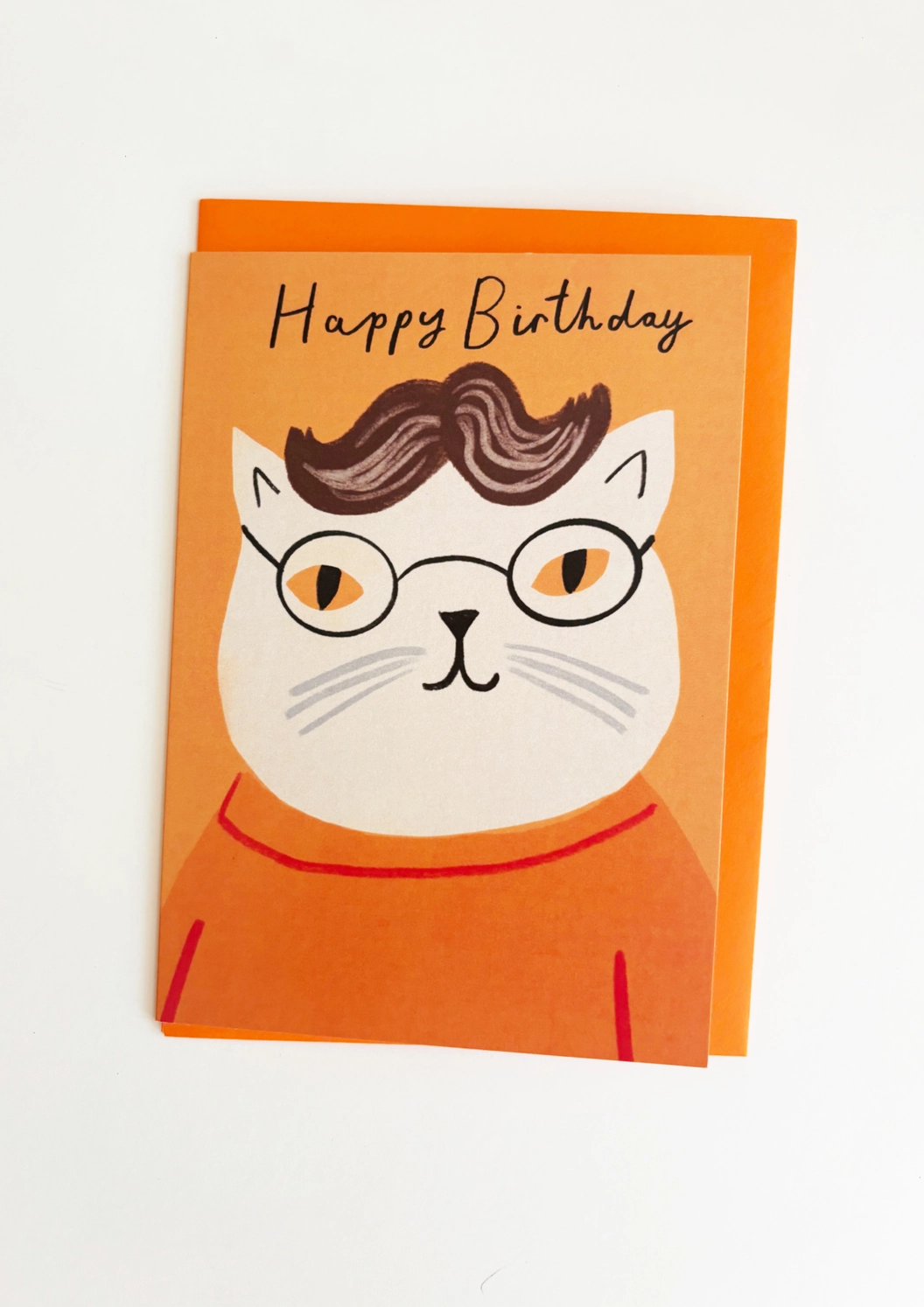 Glasses Cat Birthday Card