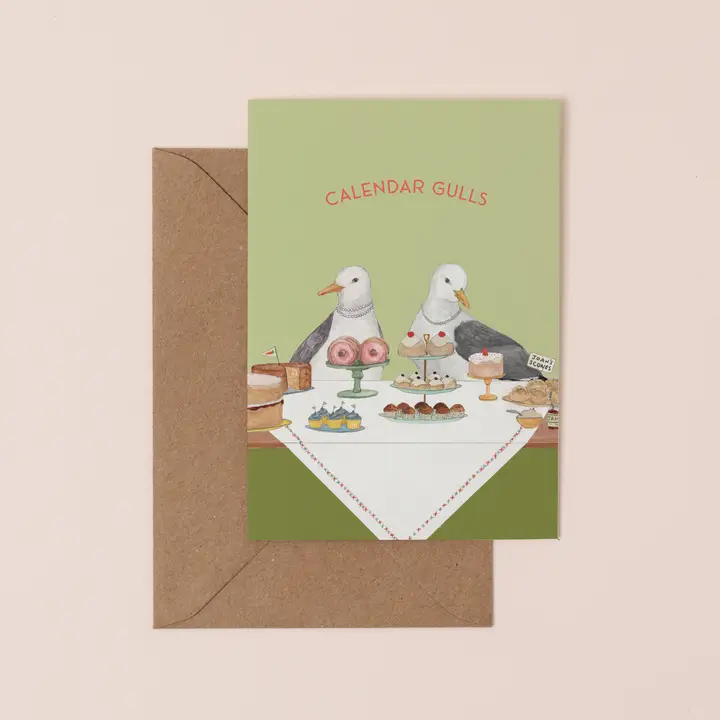 Calendar Gulls Greeting Card