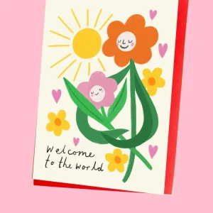 Flower Face New Baby Card