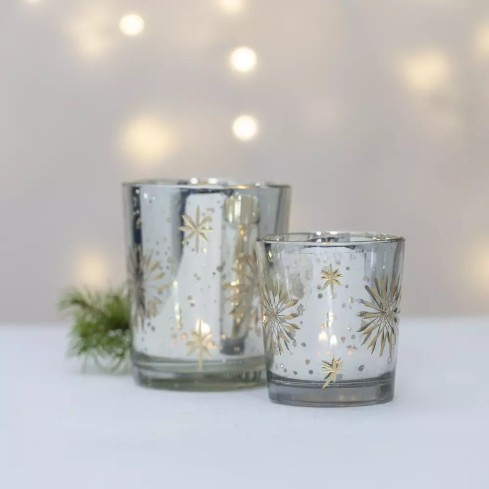 Etched Star Votive | Antique Silver - Image 3