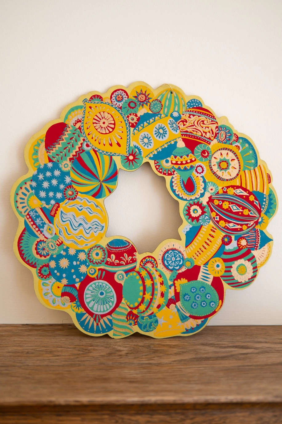 Cotton Board Christmas Bauble Wreath - Image 6