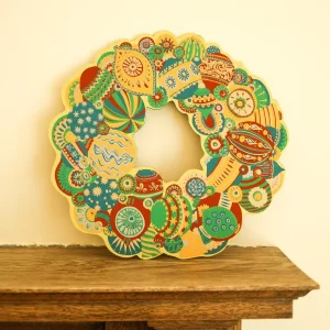 Cotton Board Christmas Bauble Wreath