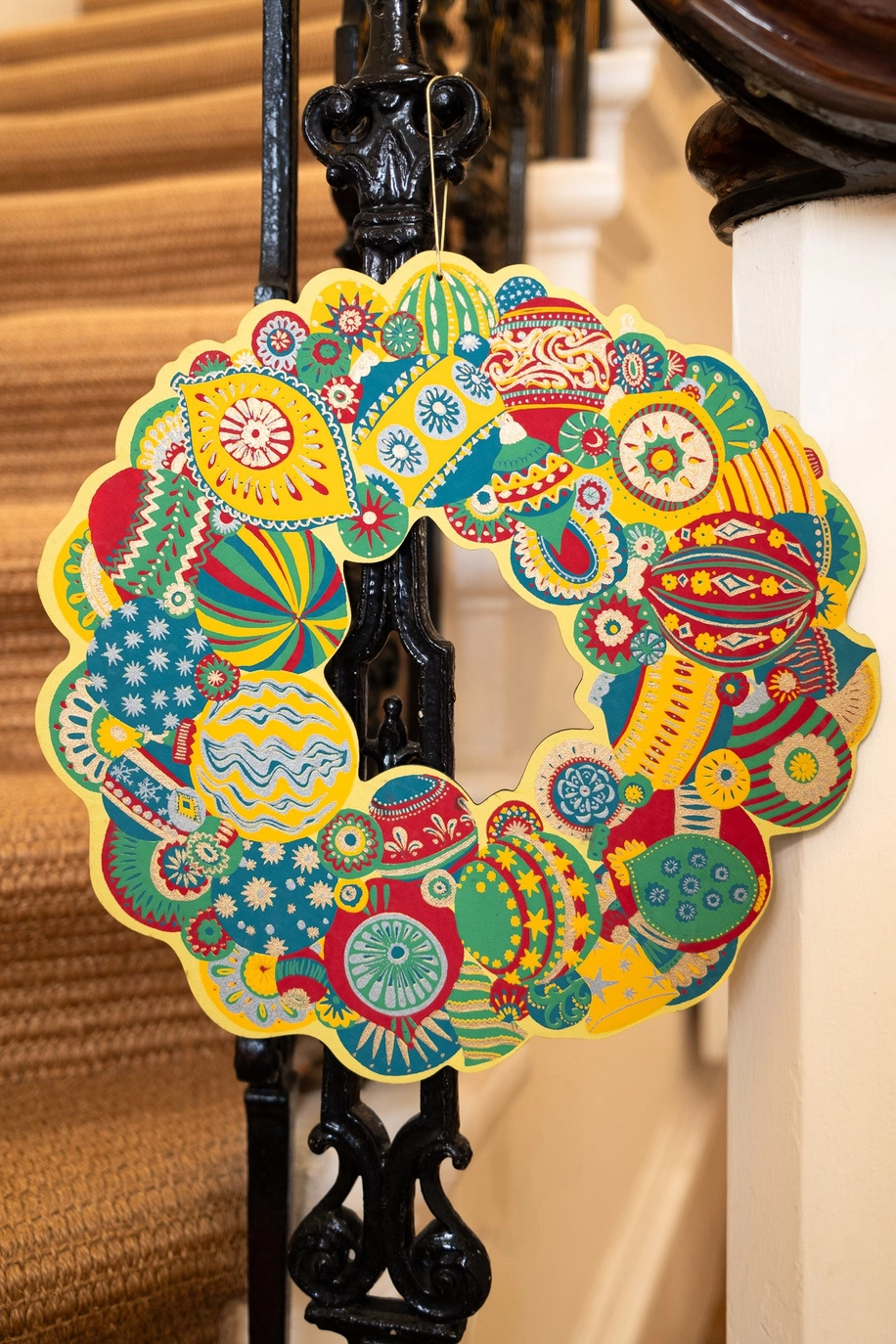 Cotton Board Christmas Bauble Wreath - Image 8