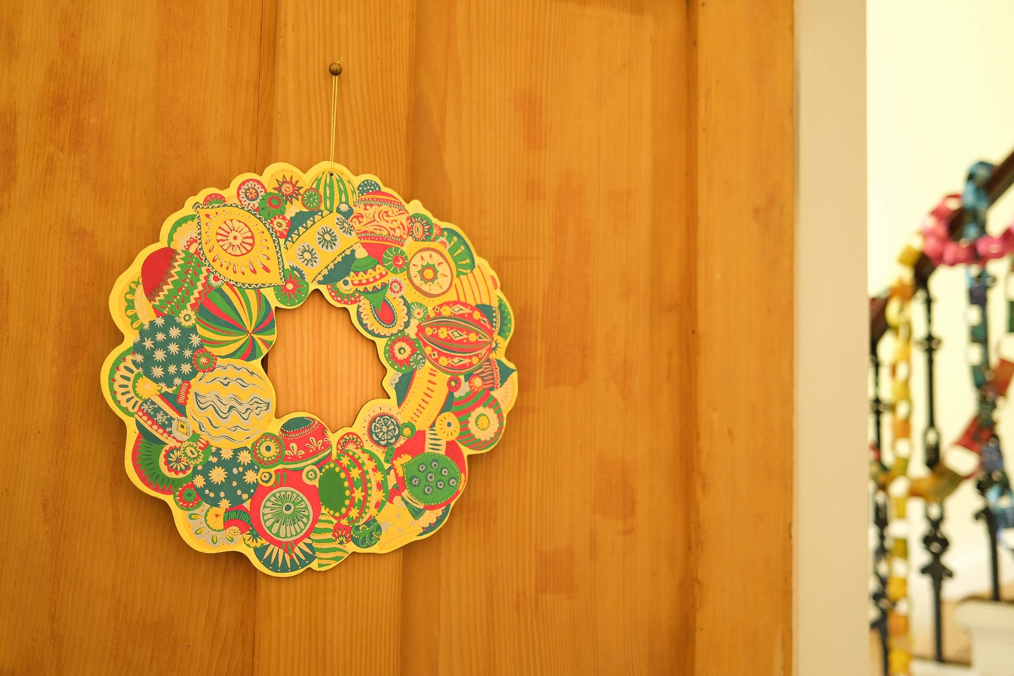Cotton Board Christmas Bauble Wreath - Image 5